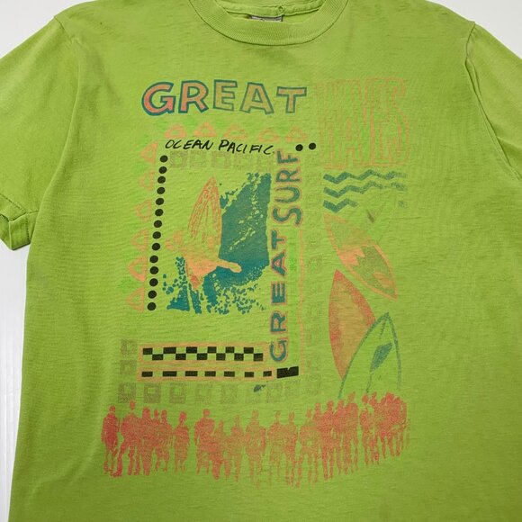 Vintage Ocean Pacific Great Waves Surf Graphic Tee S - Picture 2 of 6